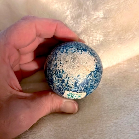 AFRICAN HAND CARVED ETCHED SEA TURTLE DECORATIVE STONE EGG FROM KENYA 🇰🇪 - Picture 5 of 8